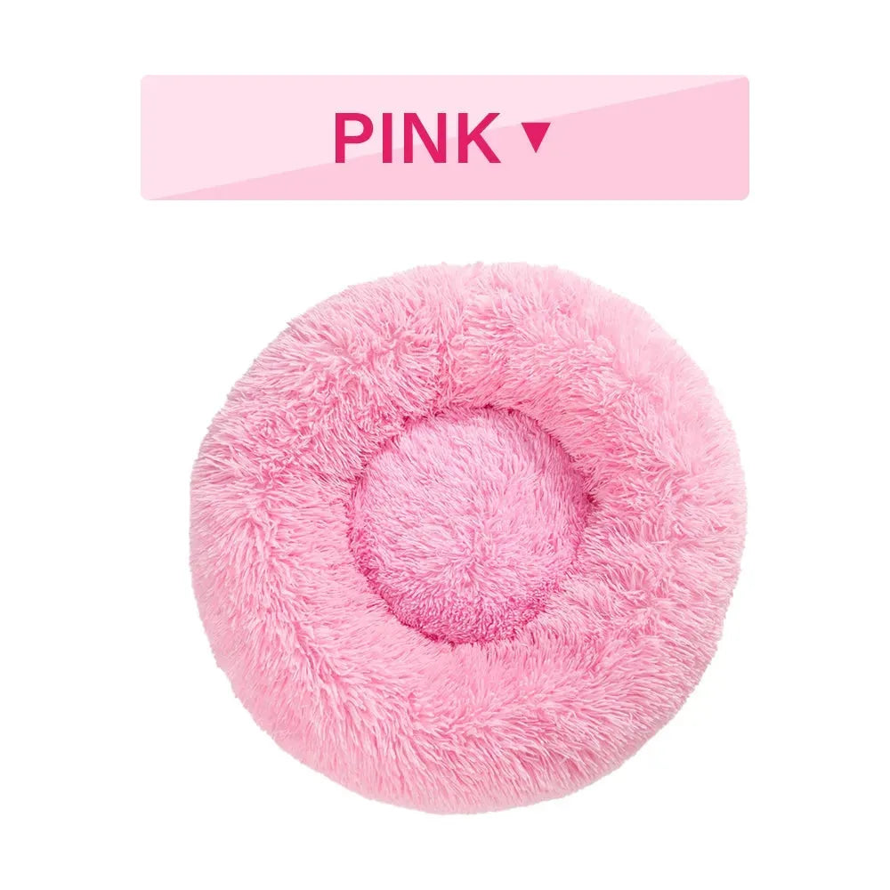 Fluffy Donut Dog Bed Warm Soft Long Plush Pet Cushion Dog House Cat Bed Washable Pet Sofa Mat Calming Samll Large Dog Beds - Bellarte Enchanté Fluffy Donut Dog Bed Warm Soft Long Plush Pet Cushion Dog House Cat Bed Washable Pet Sofa Mat Calming Samll Large Dog Beds